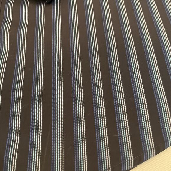 Zagiri Mens Blue Striped Flip Cuff Long Sleeve Button Up Cotton L - Picture 7 of 15